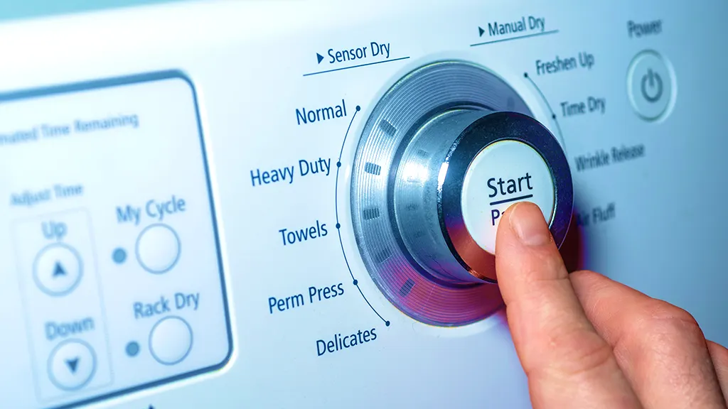 reset dryer to fix he2 error