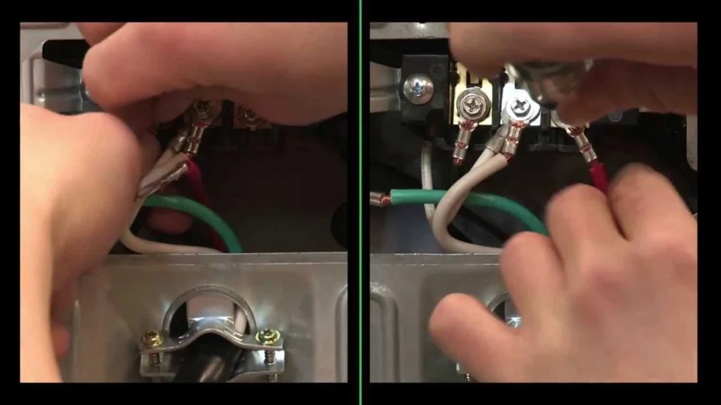 power cord connecction of samsung dryer