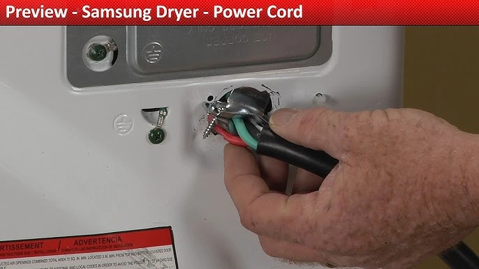 samsung dryer damaged power cord
