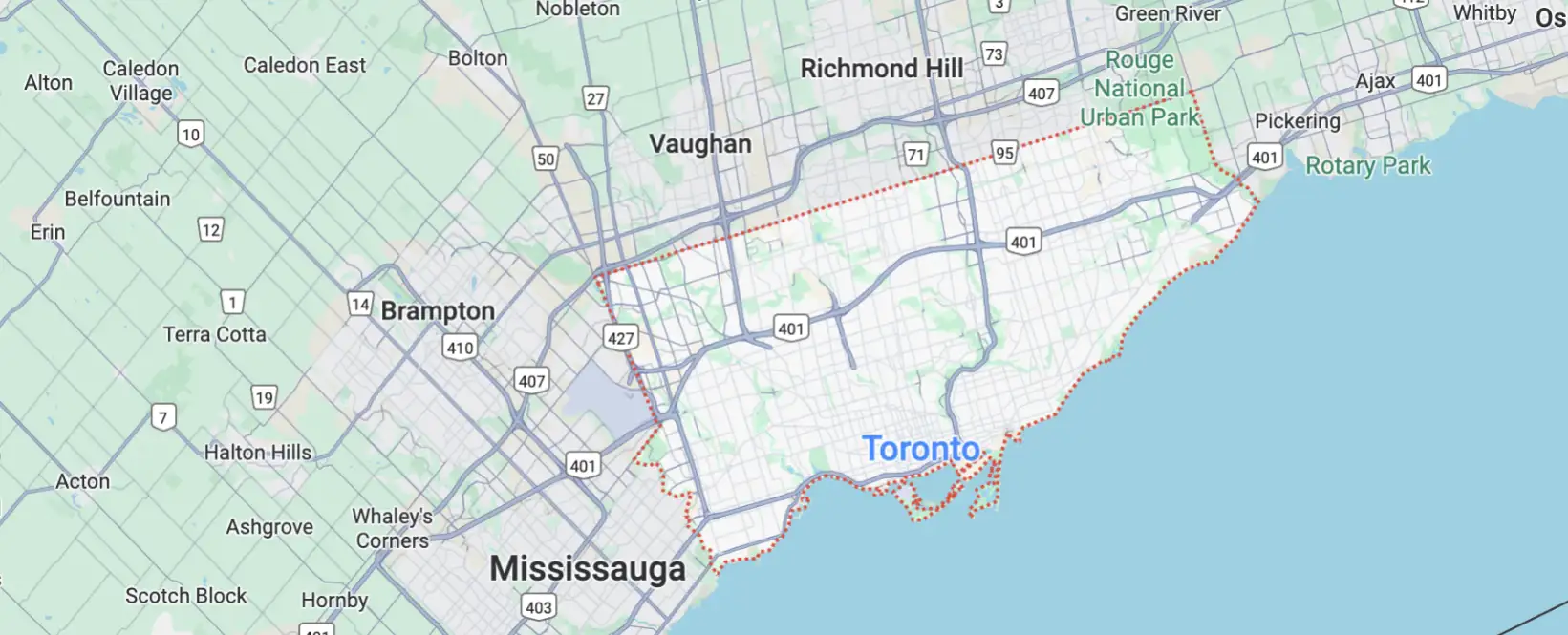 Areas We Serve in Toronto & All Surrounding Areas