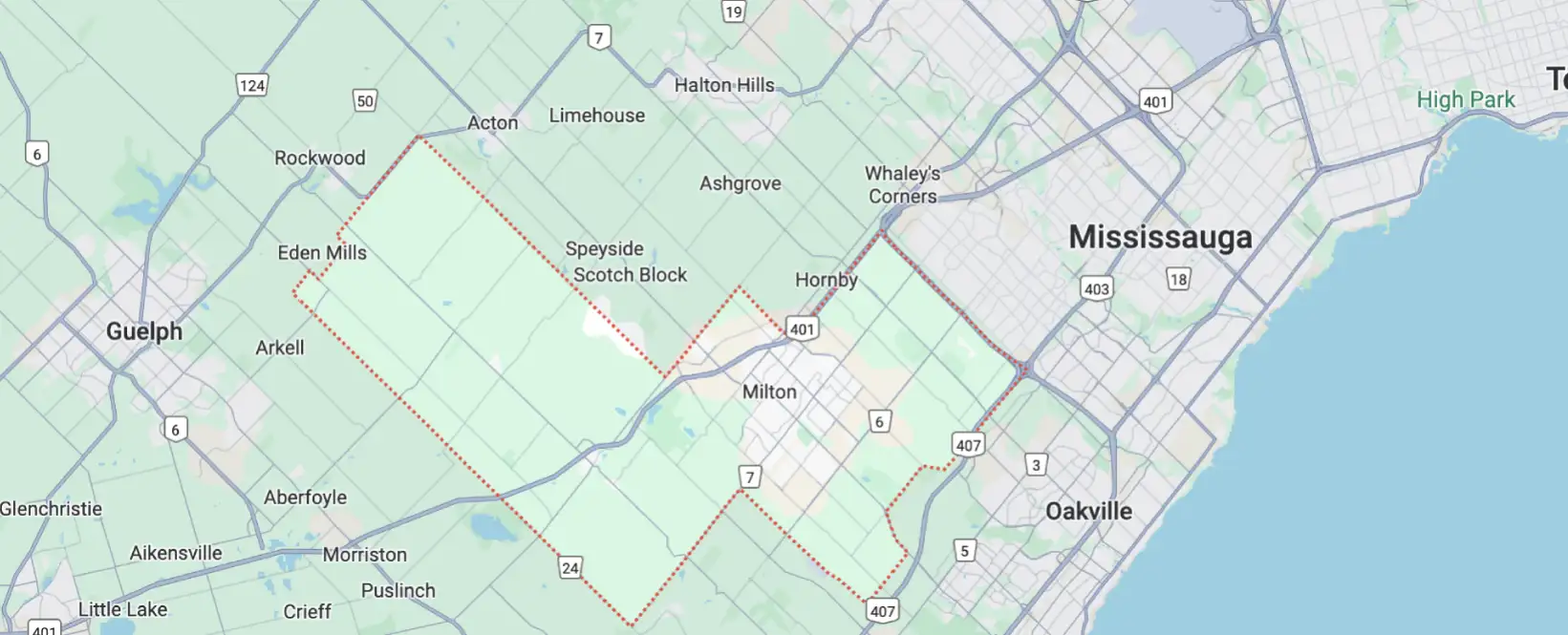 MILTON Appliance Repair Service Area