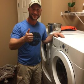 Satisfied washer repair customer