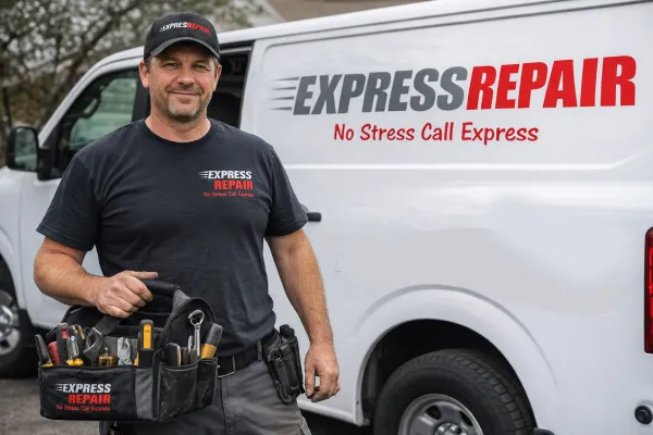 Express Repair technician with a service van