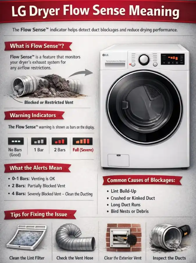 LG Dryer Flow Sense Warning