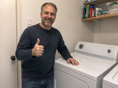 Satisfied dryer repair customer